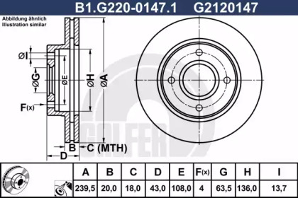 Тормозной диск (GALFER: B1.G220-0147.1)