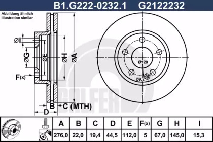 Тормозной диск (GALFER: B1.G222-0232.1)