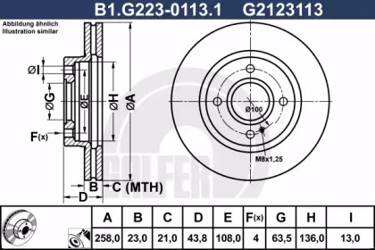 Тормозной диск (GALFER: B1.G223-0113.1)