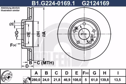 Тормозной диск (GALFER: B1.G224-0169.1)