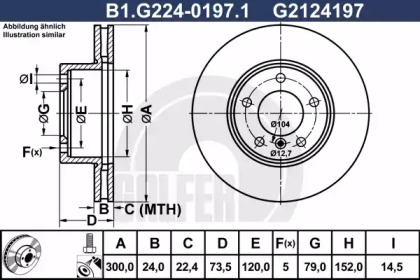 Тормозной диск (GALFER: B1.G224-0197.1)