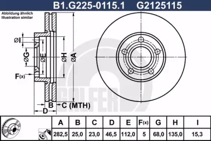 Тормозной диск (GALFER: B1.G225-0115.1)