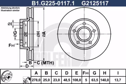 Тормозной диск (GALFER: B1.G225-0117.1)