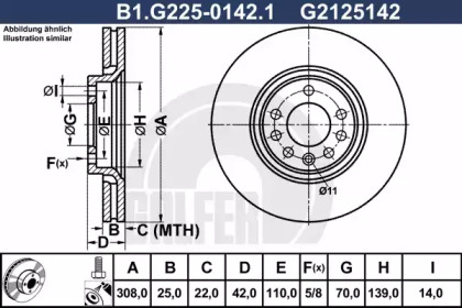 Тормозной диск (GALFER: B1.G225-0142.1)