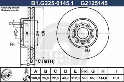 Тормозной диск (GALFER: B1.G225-0145.1)