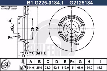 Тормозной диск (GALFER: B1.G225-0184.1)