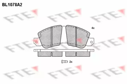 Комплект тормозных колодок (FTE: BL1078A2)