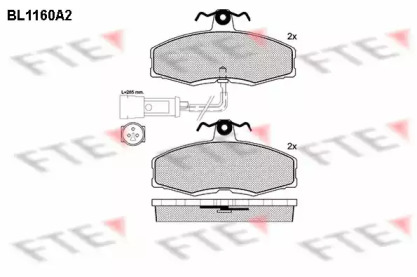 Комплект тормозных колодок (FTE: BL1160A2)