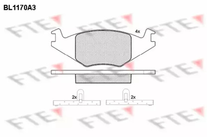 Комплект тормозных колодок (FTE: BL1170A3)