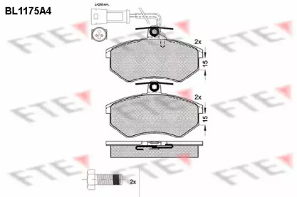 Комплект тормозных колодок (FTE: BL1175A4)