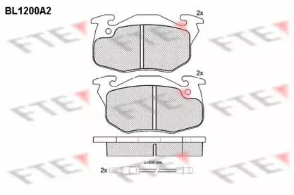 Комплект тормозных колодок (FTE: BL1200A2)