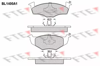 Комплект тормозных колодок (FTE: BL1400A1)