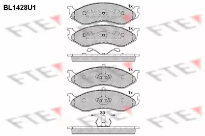 Комплект тормозных колодок (FTE: BL1428U1)