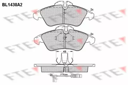 Комплект тормозных колодок (FTE: BL1438A2)