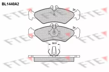 Комплект тормозных колодок (FTE: BL1440A2)