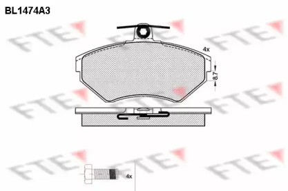 Комплект тормозных колодок (FTE: BL1474A3)