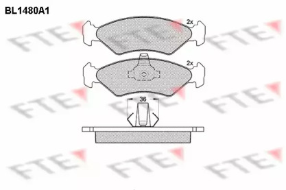 Комплект тормозных колодок (FTE: BL1480A1)