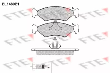 Комплект тормозных колодок (FTE: BL1480B1)