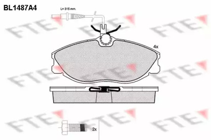 Комплект тормозных колодок (FTE: BL1487A4)