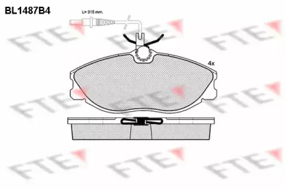 Комплект тормозных колодок (FTE: BL1487B4)