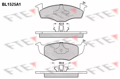 Комплект тормозных колодок (FTE: BL1525A1)