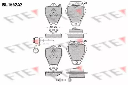 Комплект тормозных колодок (FTE: BL1552A2)