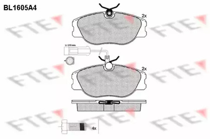 Комплект тормозных колодок (FTE: BL1605A4)