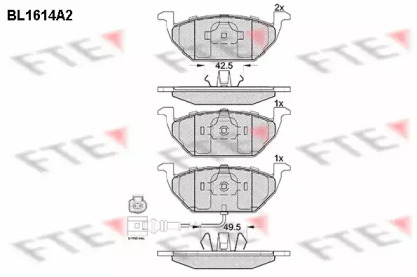 Комплект тормозных колодок (FTE: BL1614A2)