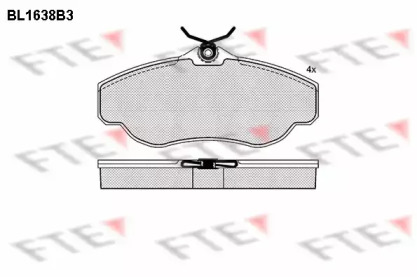 Комплект тормозных колодок (FTE: BL1638B3)