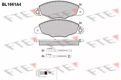 Комплект тормозных колодок (FTE: BL1661A4)