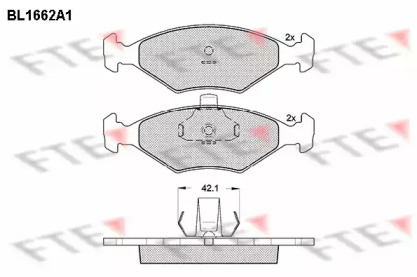 Комплект тормозных колодок (FTE: BL1662A1)