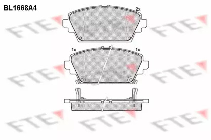 Комплект тормозных колодок (FTE: BL1668A4)