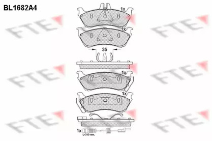 Комплект тормозных колодок (FTE: BL1682A4)