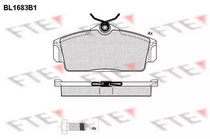 Комплект тормозных колодок (FTE: BL1683B1)