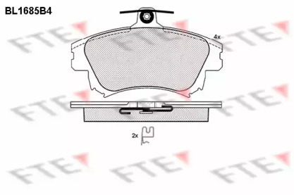 Комплект тормозных колодок (FTE: BL1685B4)