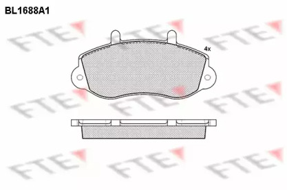 Комплект тормозных колодок (FTE: BL1688A1)