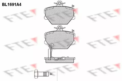 Комплект тормозных колодок (FTE: BL1691A4)