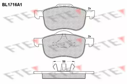 Комплект тормозных колодок (FTE: BL1716A1)