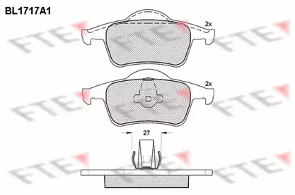 Комплект тормозных колодок (FTE: BL1717A1)