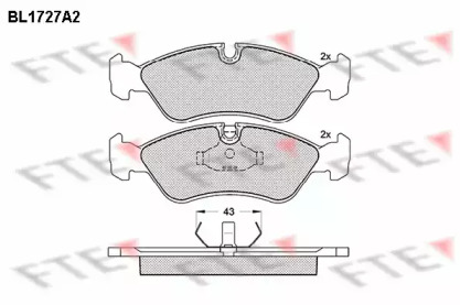 Комплект тормозных колодок (FTE: BL1727A2)