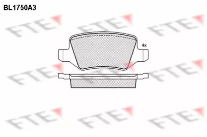 Комплект тормозных колодок (FTE: BL1750A3)