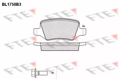 Комплект тормозных колодок (FTE: BL1750B3)