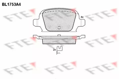 Комплект тормозных колодок (FTE: BL1753A4)