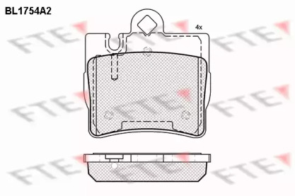 Комплект тормозных колодок (FTE: BL1754A2)