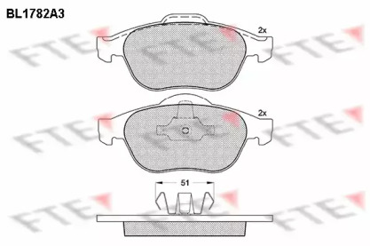 Комплект тормозных колодок (FTE: BL1782A3)