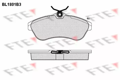 Комплект тормозных колодок (FTE: BL1801B3)