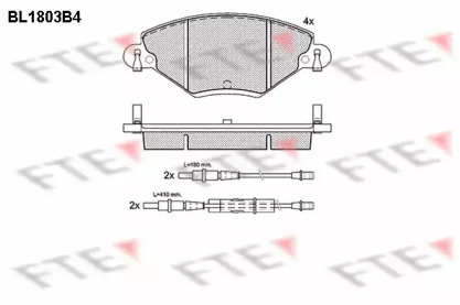 Комплект тормозных колодок (FTE: BL1803B4)