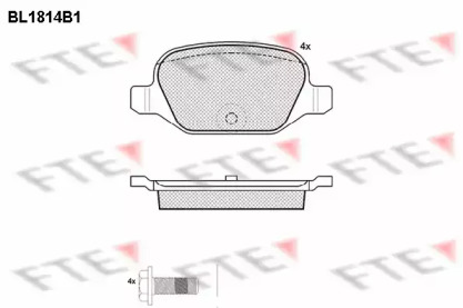 Комплект тормозных колодок (FTE: BL1814B1)