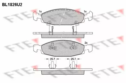 Комплект тормозных колодок (FTE: BL1826U2)