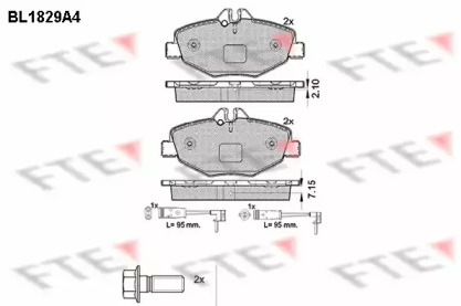 Комплект тормозных колодок (FTE: BL1829A4)